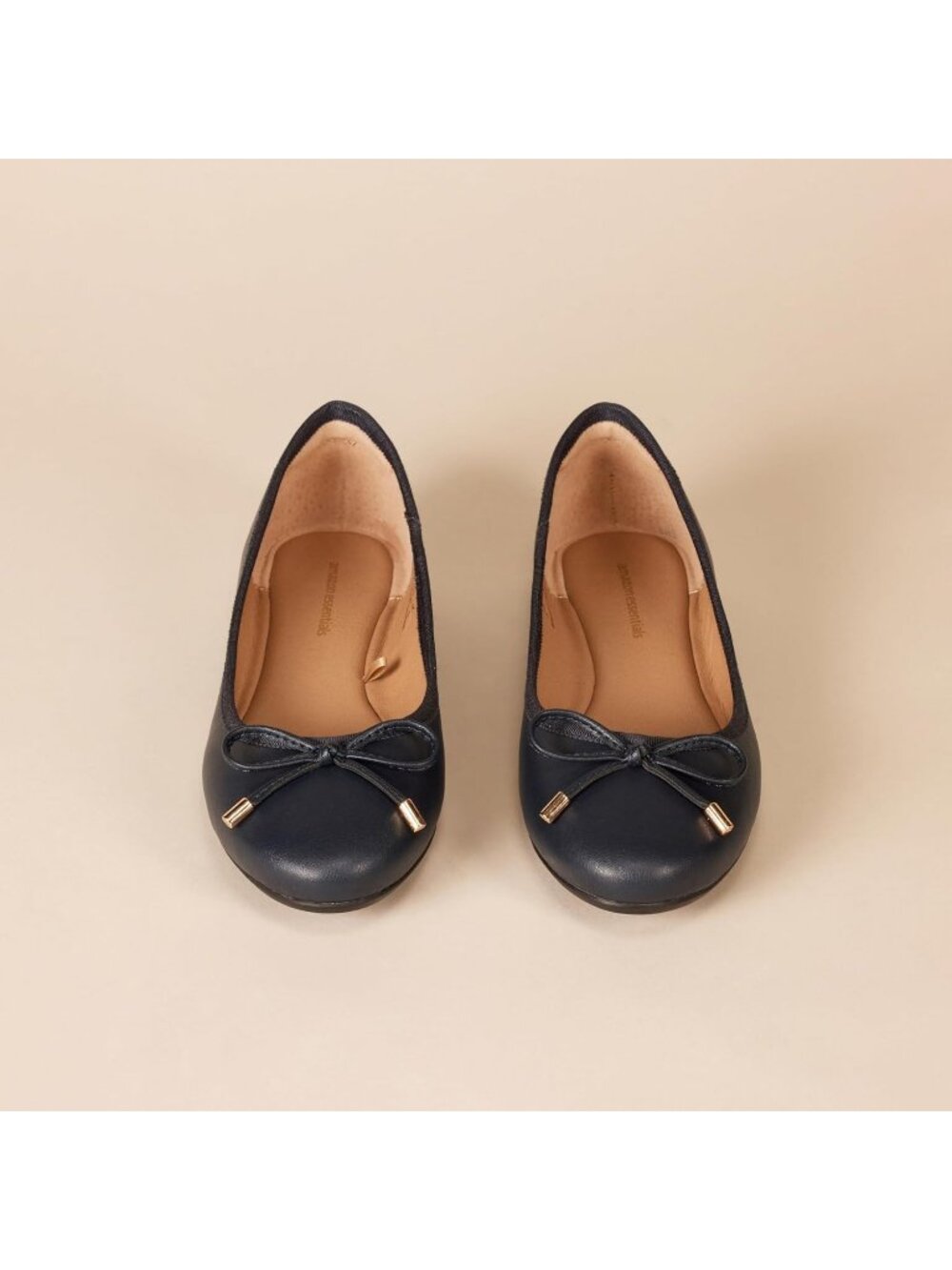 Women's Navy 1/4 Inch Heel Comfortable Round Toe Imported Ballet Flats - Picture 4 of 5